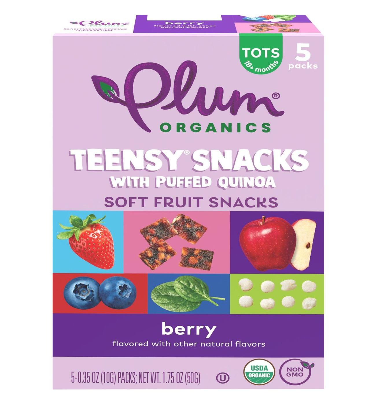 Plum Organics Teensy Snacks with Puffed Quinoa - Berry; image 1 of 5