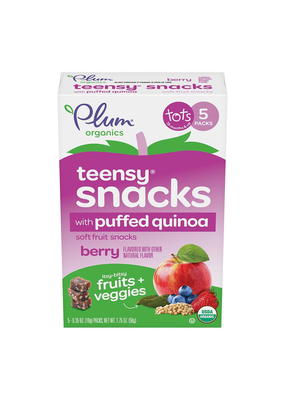 Plum Organics Teensy Snacks with Puffed Quinoa - Berry; image 4 of 5