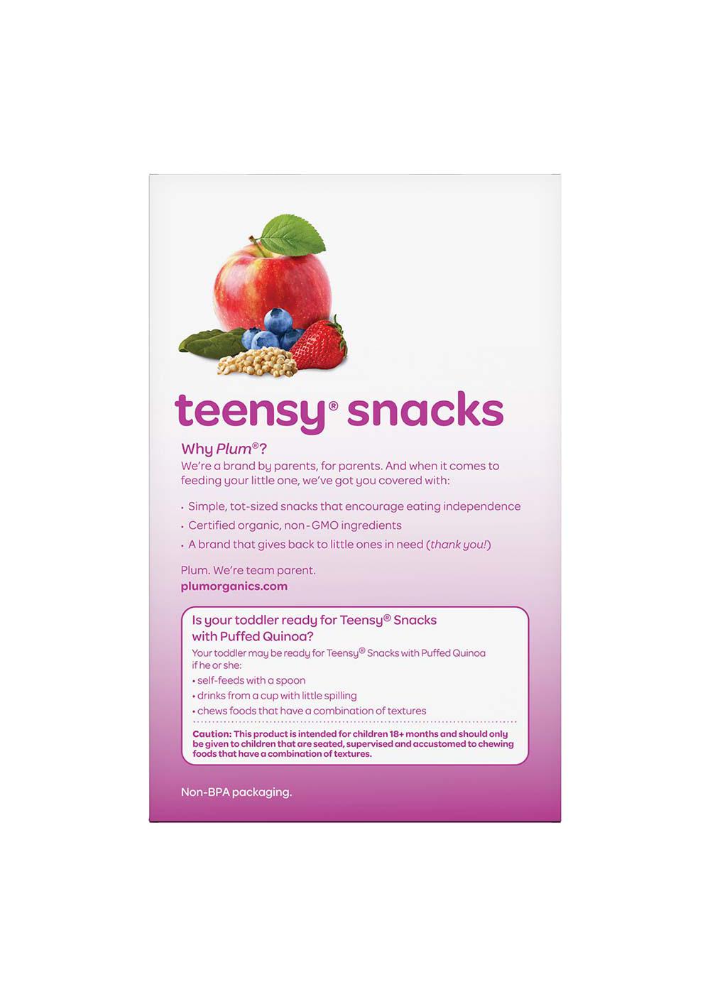Plum Organics Teensy Snacks with Puffed Quinoa - Berry; image 5 of 5
