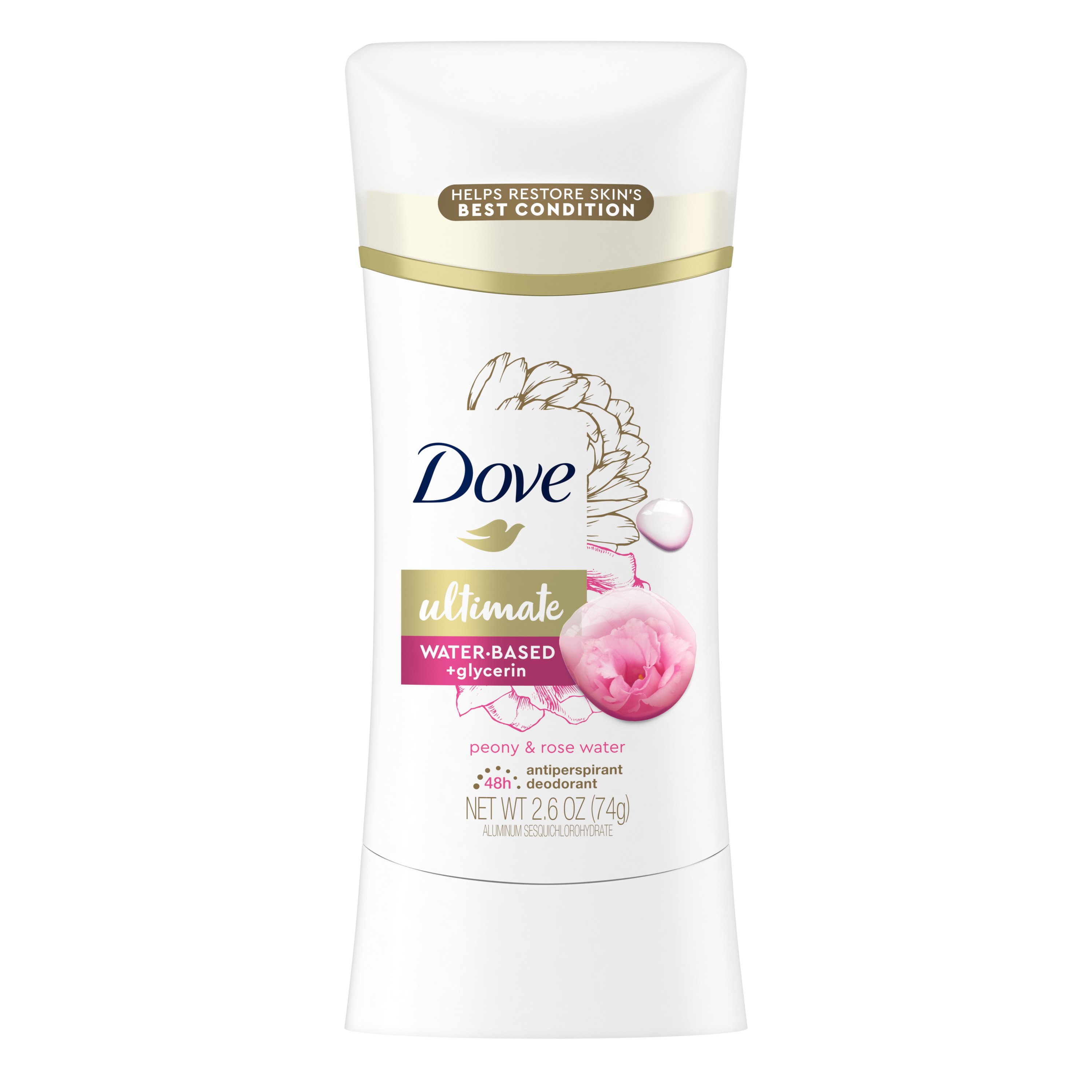 Dove Ultimate Antiperspirant Deodorant Stick Peony & Rose Water