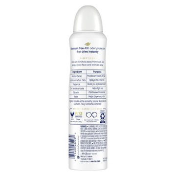 Dove Aluminum Free Deodorant Body Spray - Cucumber & Green Tea