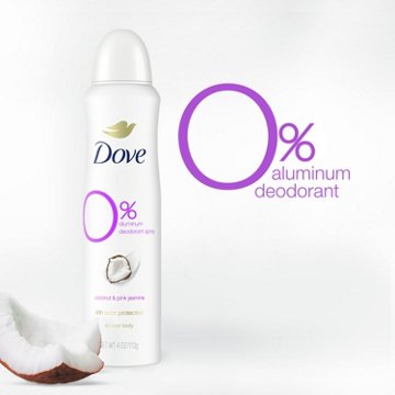 Dove 0% Aluminum Deodorant Spray - Coconut & Pink Jasmine