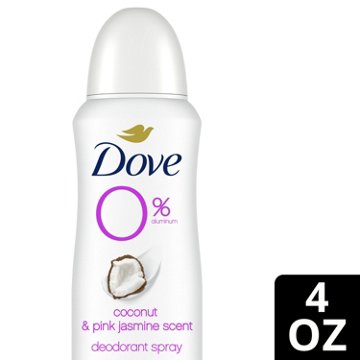 Dove 0% Aluminum Deodorant Spray - Coconut & Pink Jasmine