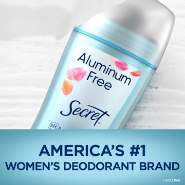 Secret Aluminum Free Deodorant for Women, Dry Solid, Rose