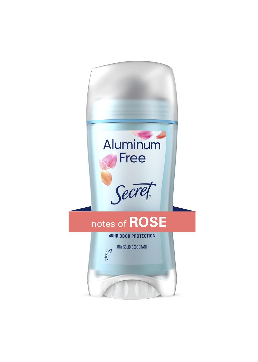 Secret Aluminum Free Deodorant for Women, Dry Solid, Rose; image 3 of 8