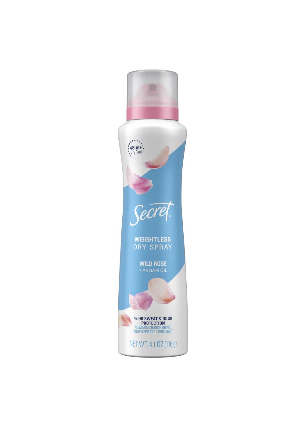 Secret Weightless Dry Spray Antiperspirant Deodorant - Wild Rose + Argan Oil; image 1 of 11