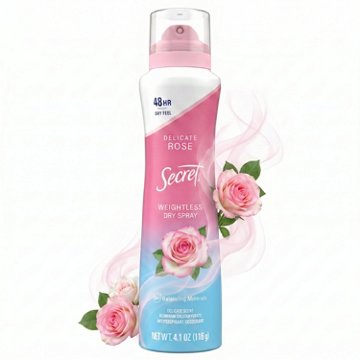 Secret Weightless Dry Spray Antiperspirant Deodorant - Wild Rose + Argan Oil