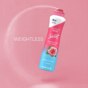 Secret Weightless Dry Spray Antiperspirant Deodorant - Wild Rose + Argan Oil