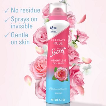 Secret Weightless Dry Spray Antiperspirant Deodorant - Wild Rose + Argan Oil