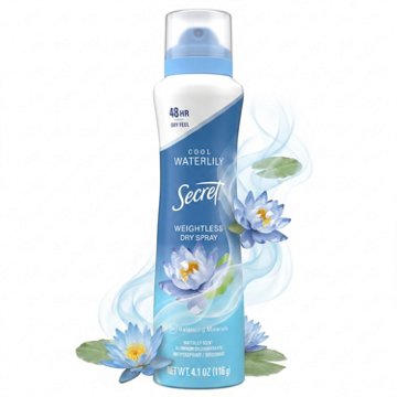 Secret Weightless Dry Spray Antiperspirant Deodorant - Waterlily + Argan Oil