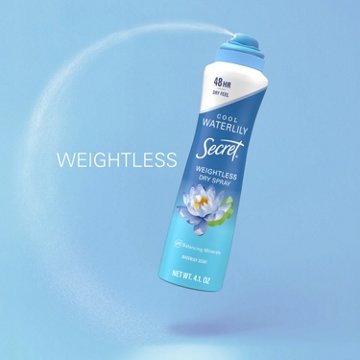 Secret Weightless Dry Spray Antiperspirant Deodorant - Waterlily + Argan Oil