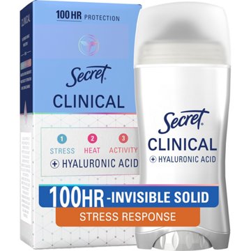 Secret Clinical Strength Invisible Solid Antiperspirant and Deodorant for Women, Stress Response