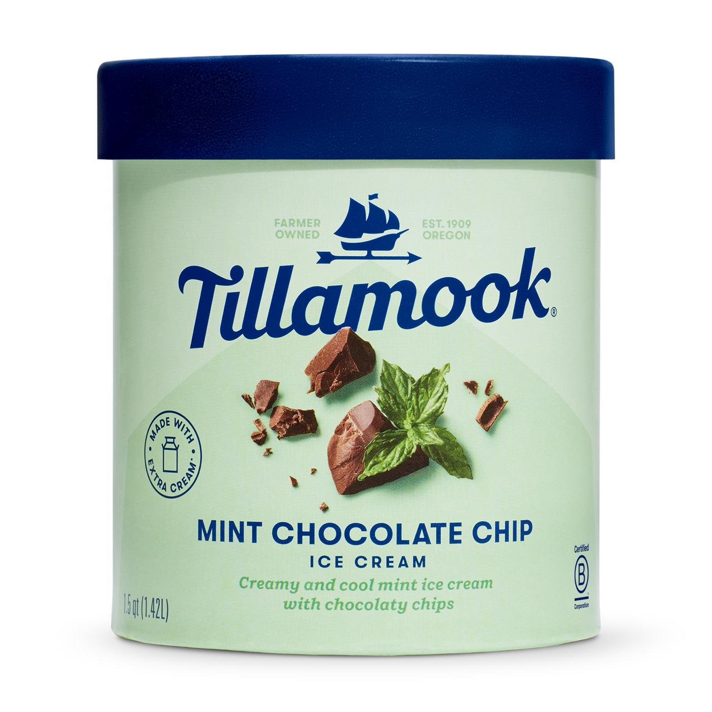 Tillamook Mint Chocolate Chip Ice Cream; image 1 of 5