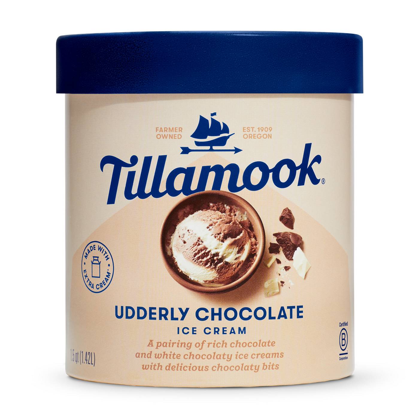 Tillamook Udderly Chocolate Ice Cream; image 1 of 5