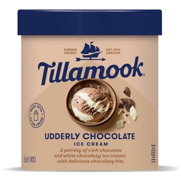 Tillamook Udderly Chocolate Ice Cream, 1.5 qt