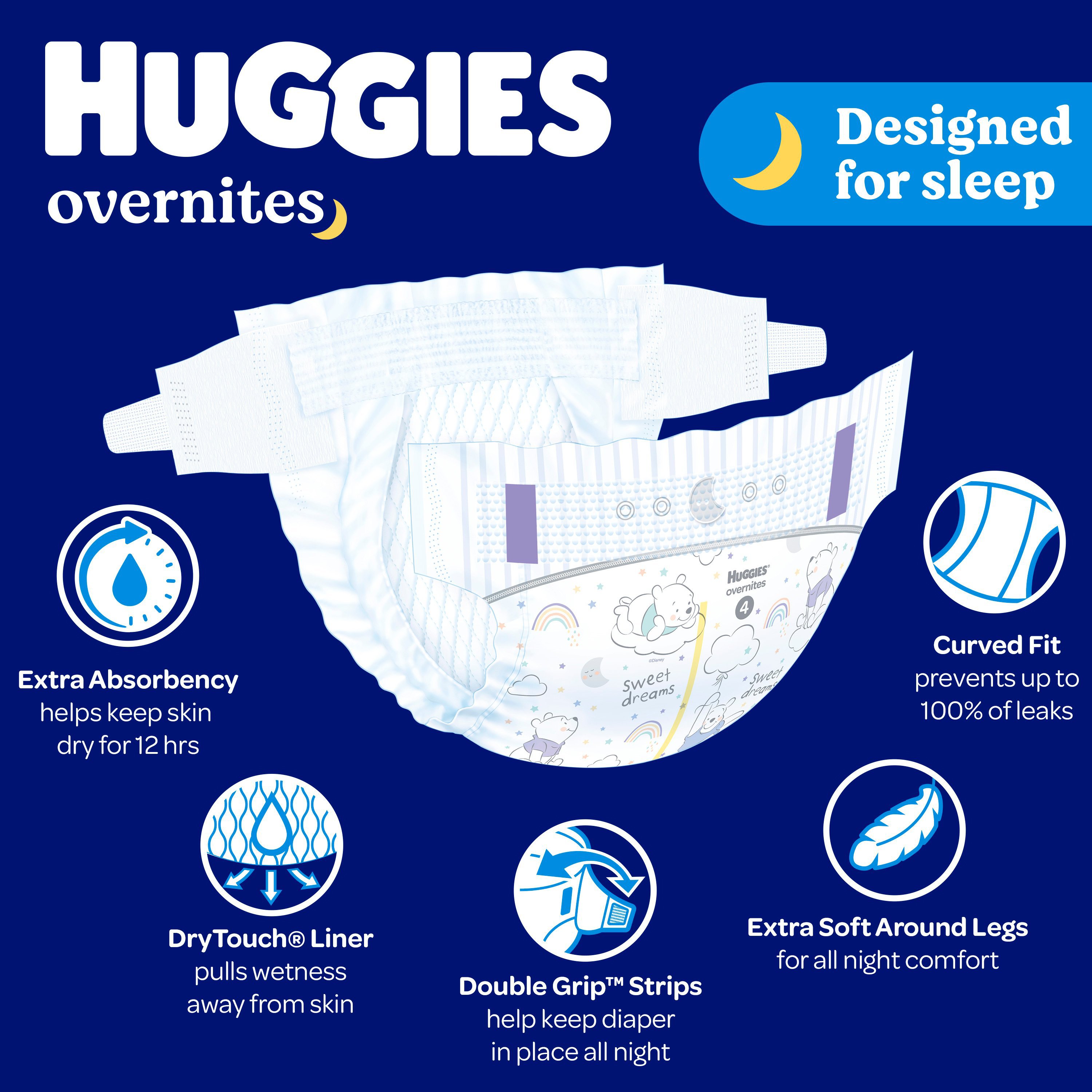 Huggies Overnites Diapers (Size 6, 54 Counts)