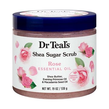 Dr Teal's Shea Sugar Scrub Rose, 19 oz