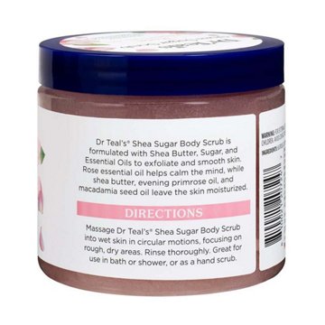 Dr Teal's Shea Sugar Scrub Rose, 19 oz