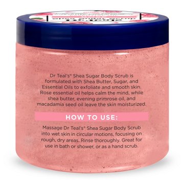 Dr Teal's Shea Sugar Scrub Rose, 19 oz
