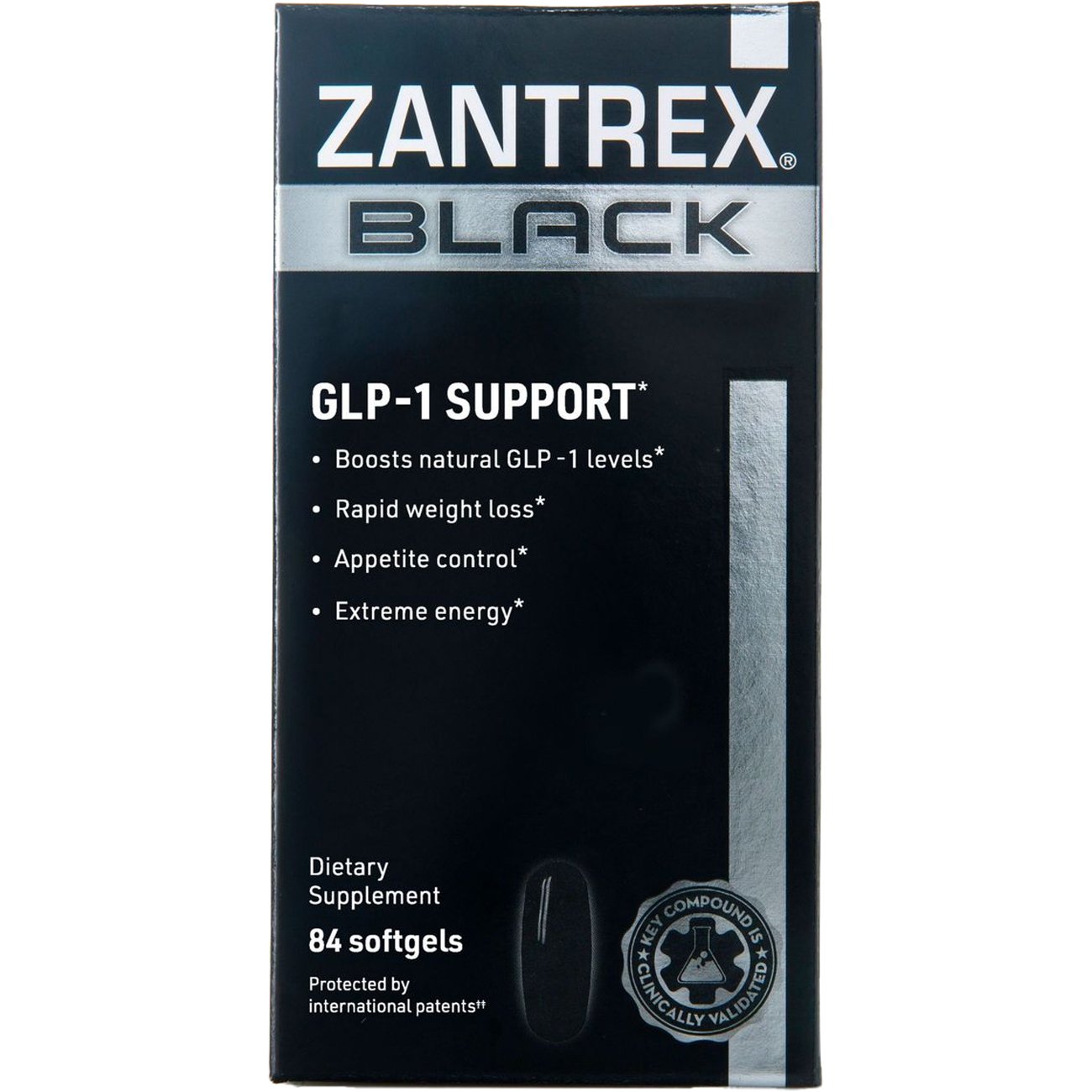 Zantrex Black Natural GLP-1 Support Supplement Softgels, 84 ct