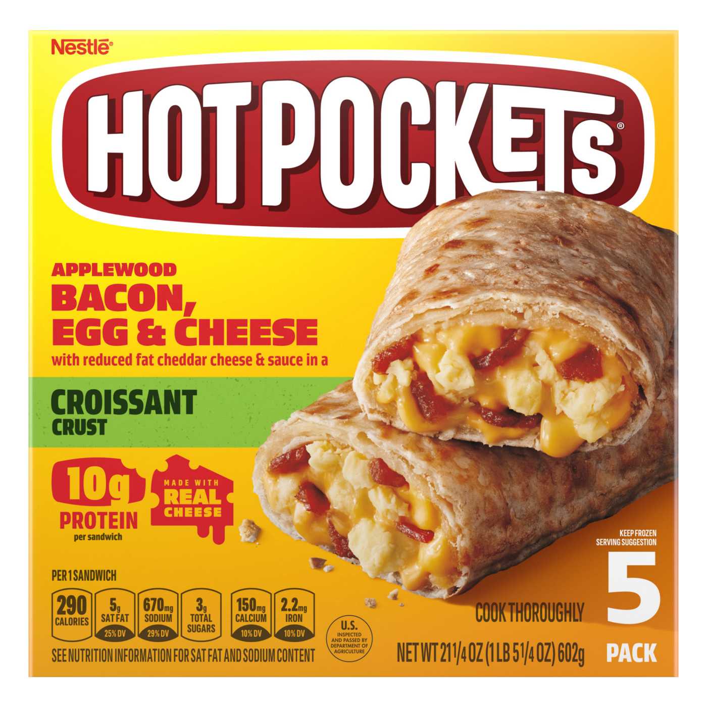 Hot Pockets Bacon Egg & Cheese Croissant Crust Frozen Sandwiches; image 1 of 8