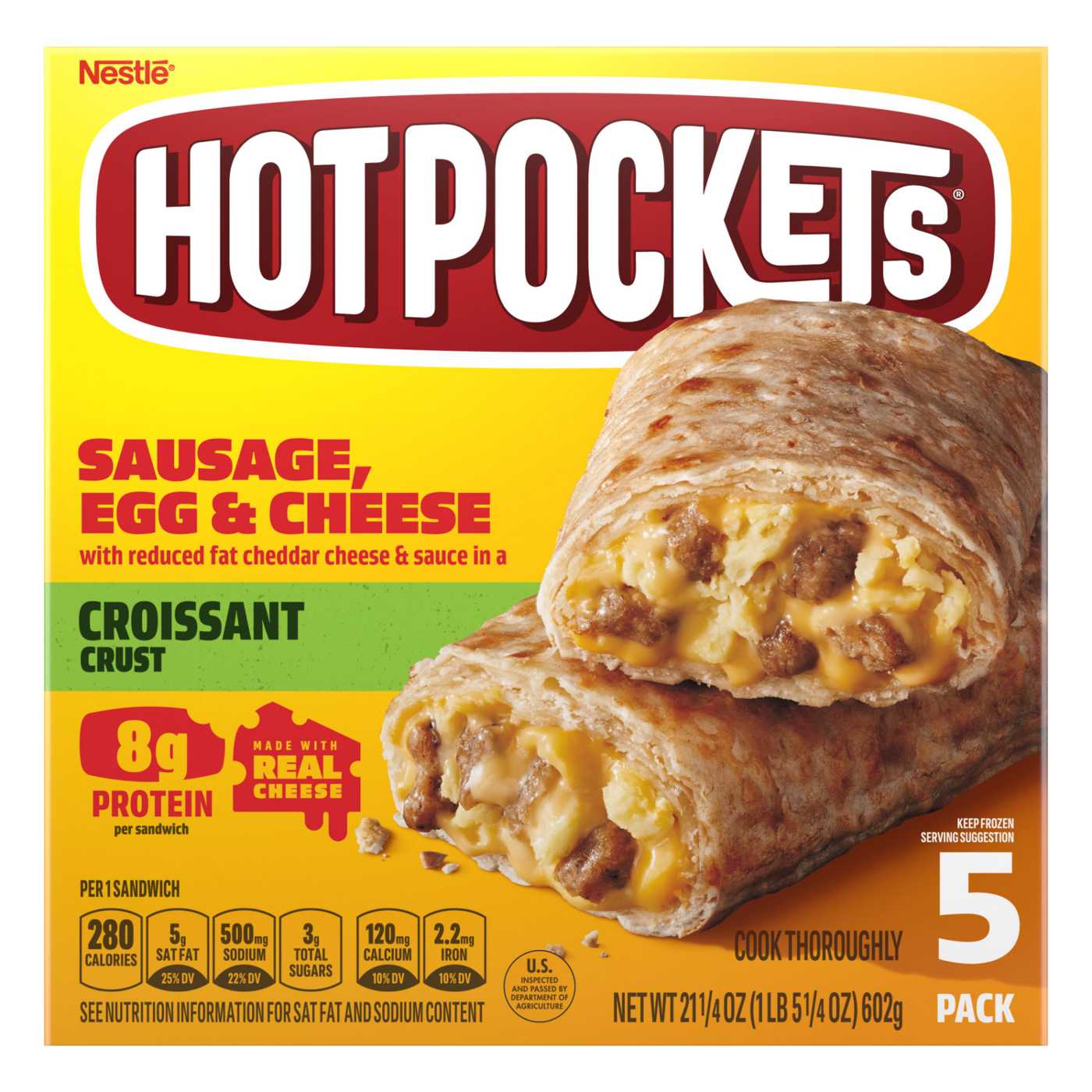 Hot Pockets Sausage Egg & Cheese Croissant Crust Frozen Sandwiches; image 1 of 8