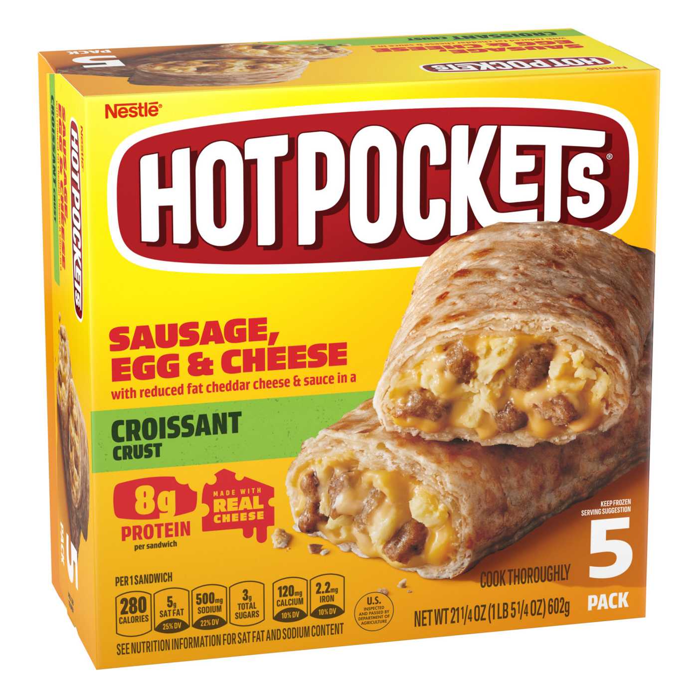 Hot Pockets Sausage Egg & Cheese Croissant Crust Frozen Sandwiches; image 7 of 8