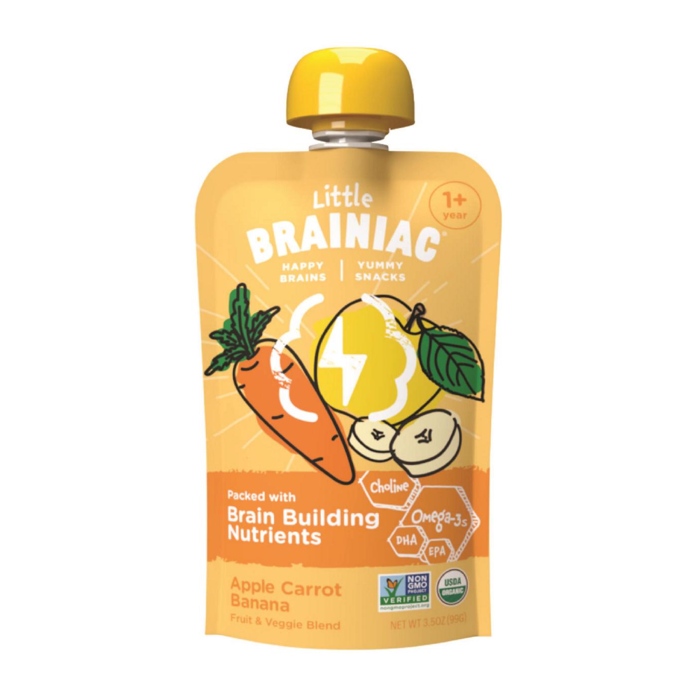 Little Brainiac Organic Baby Food Pouch - Apple Carrot & Banana; image 1 of 5