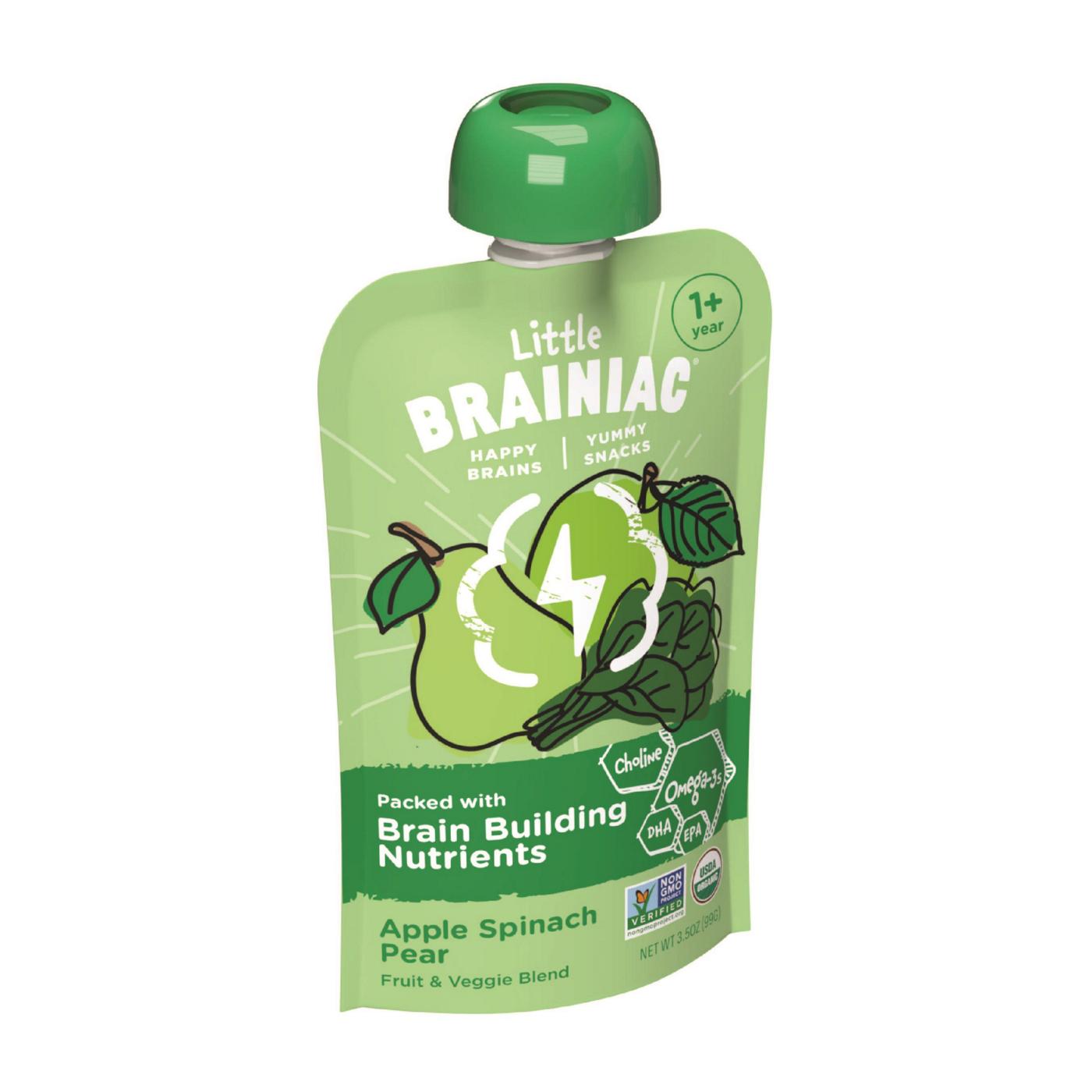 Little Brainiac Organic Baby Food Pouch - Apple Spinach & Pear; image 2 of 5