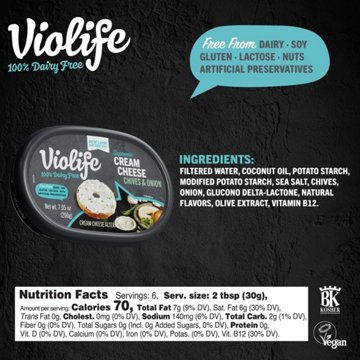 Violife Dairy Free Supreme Cream Cheese - Chives & Onion