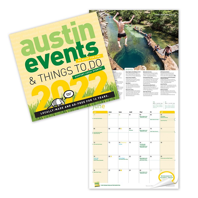 Big Weekend Calendars Austin Events 2022 Wall Calendar - Shop School