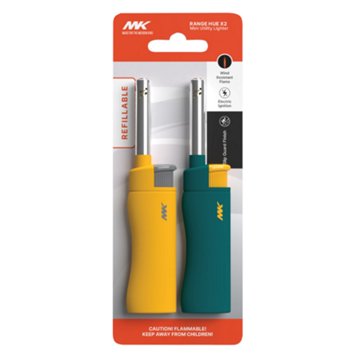MK Lighter Range Hue Mini Utility Lighters - Assorted, 2 pk