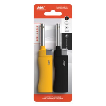 MK Lighter Range Hue Mini Utility Lighters - Assorted, 2 pk