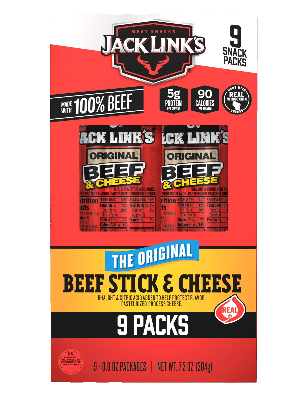 Jack Link's 5g Protein Original Beef Stick & Cheese Snack Packs Shop