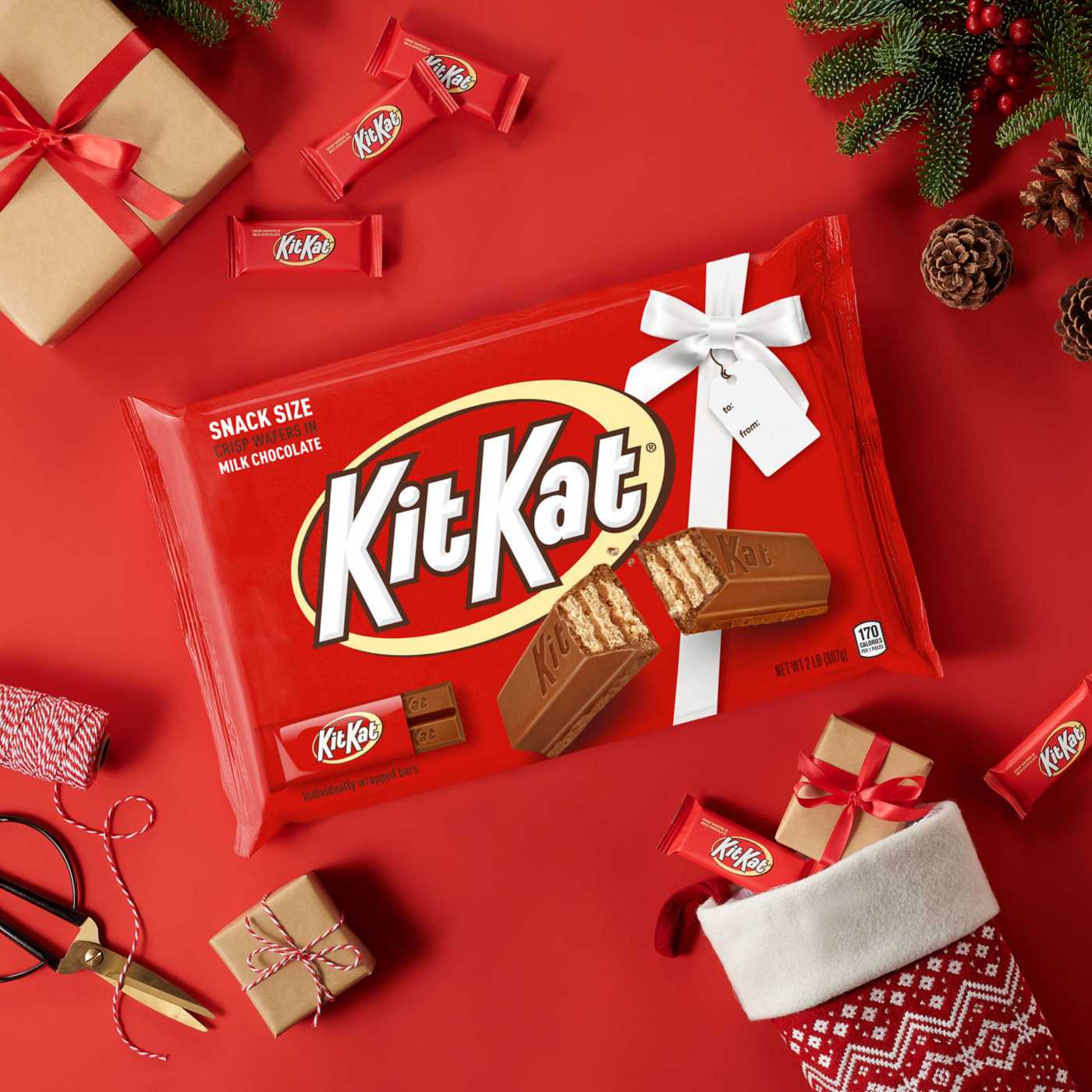 Kit Kat Milk Chocolate Wafer Snack Size Christmas Candy; image 3 of 7