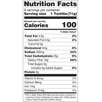 Ole Xtreme Wellness Whole Wheat High Fiber Tortillas