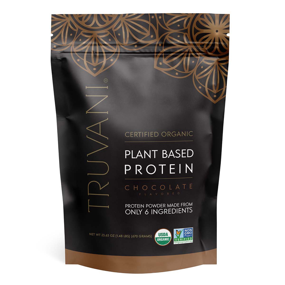 Truvani Organic Plant-Based Protein Powder - Chocolate, 23.63 oz