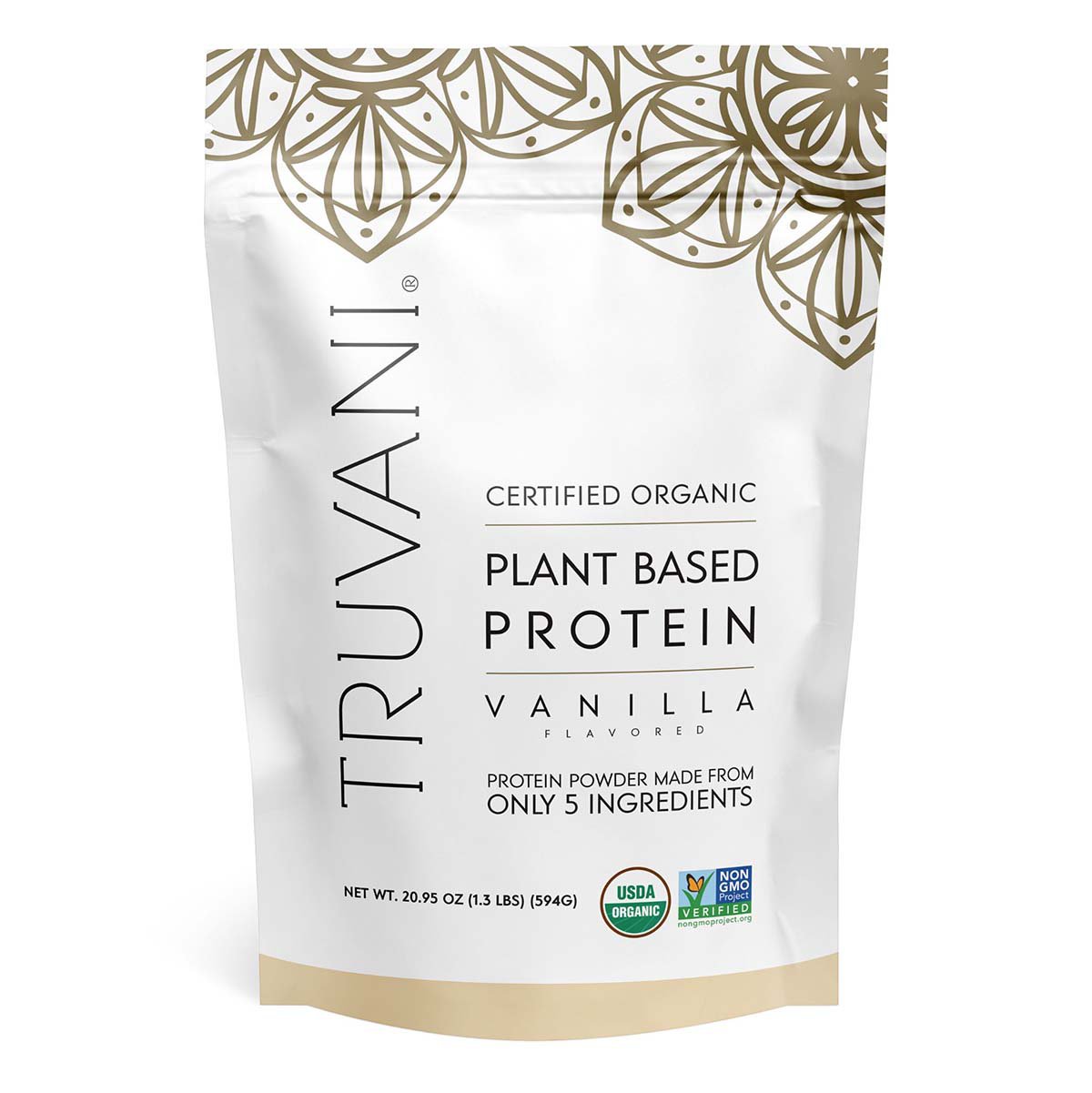 Truvani Organic Plant-Based Protein Powder - Vanilla, 20.95 oz