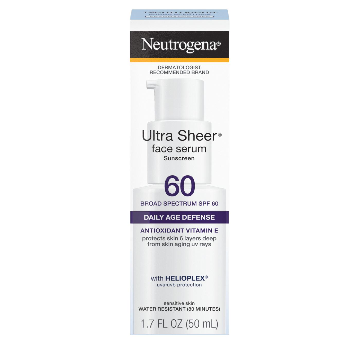 Neutrogena Ultra Sheer Moisturizing Face Serum Sunscreen SPF 60+; image 1 of 8