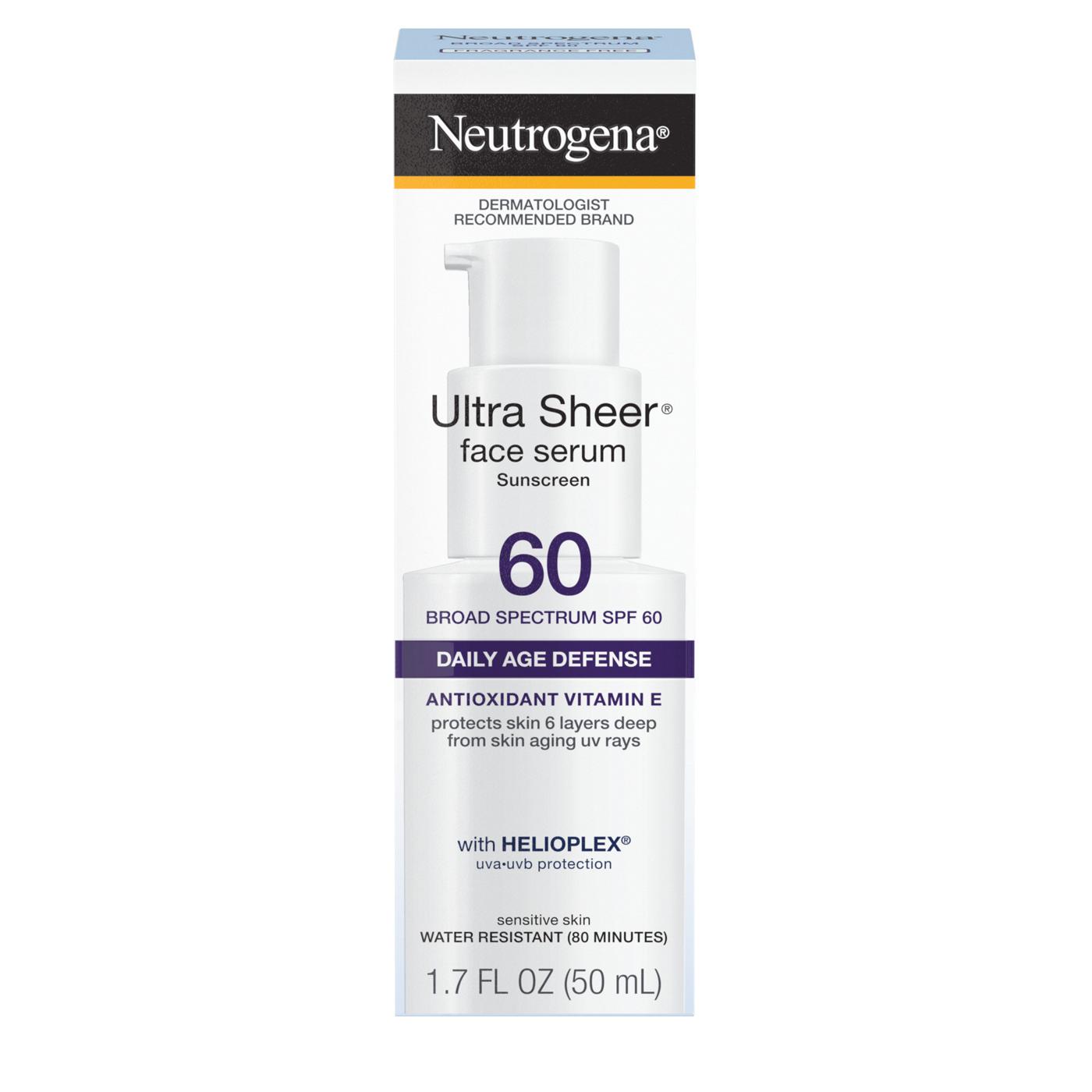 Neutrogena Ultra Sheer Moisturizing Serum with Vitamin E - SPF 60; image 1 of 8