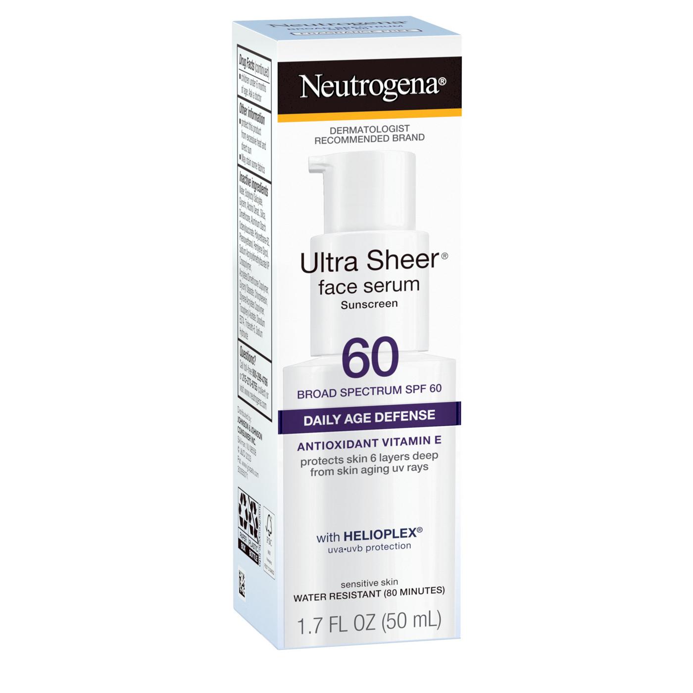 Neutrogena Ultra Sheer Moisturizing Face Serum Sunscreen SPF 60+; image 7 of 8