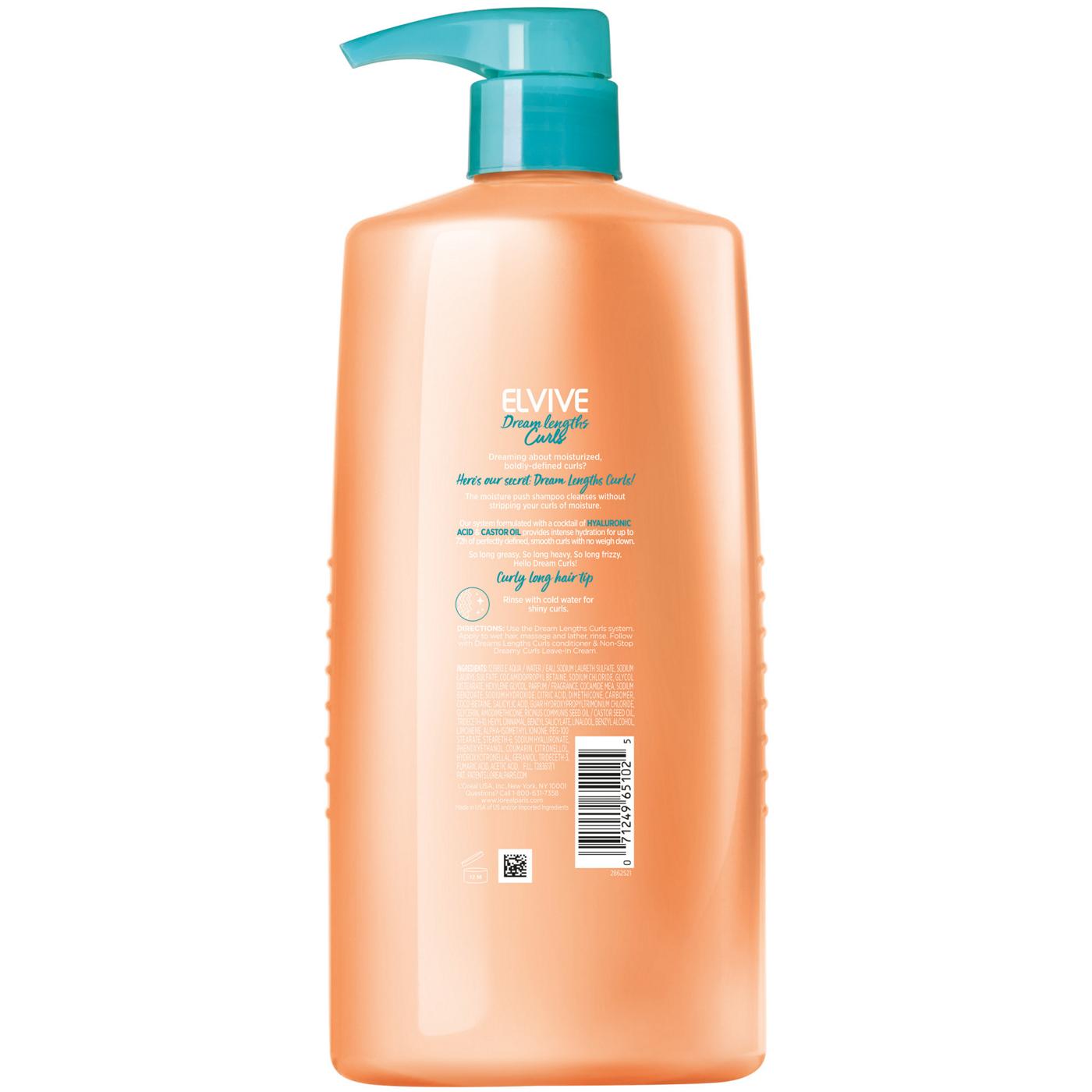 L'Oréal Paris Elvive Dream Lengths Curls Moisture Push Shampoo, Paraben-Free; image 4 of 5