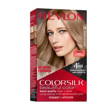 Revlon ColorSilk Hair Color - 70 Medium Ash Blonde