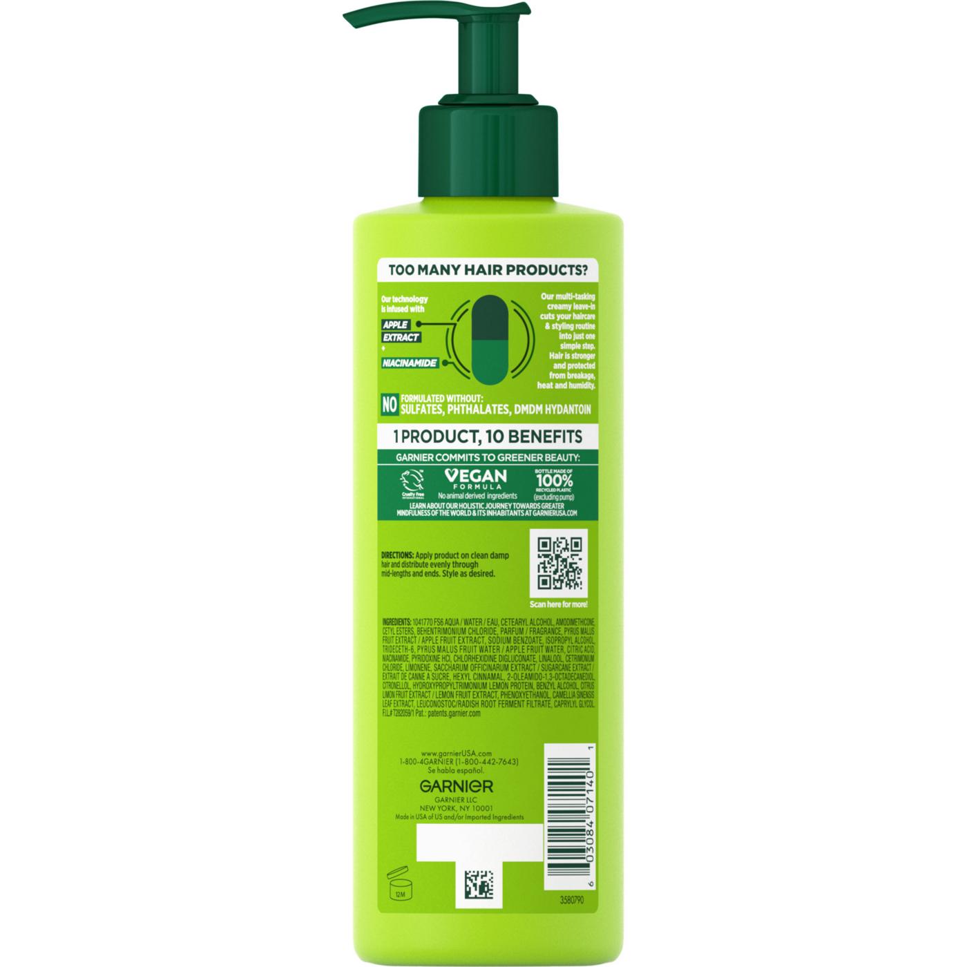 Garnier Fructis Grow Strong 10-in-1 Care and Styling Leave In Cream; image 4 of 5