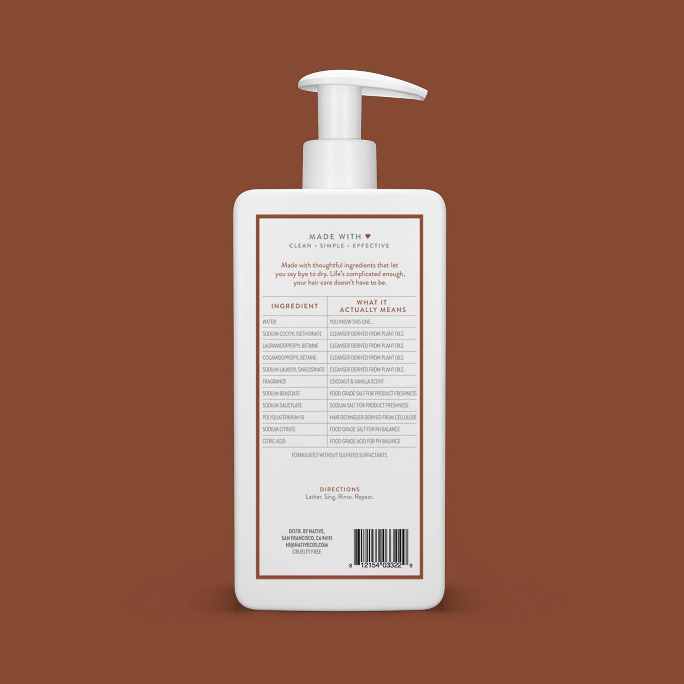 Native Moisturizing Shampoo - Coconut & Vanilla; image 9 of 10
