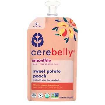 Cerebelly Dairy Free Organic Smoothie Pouch - Sweet Potato Peach