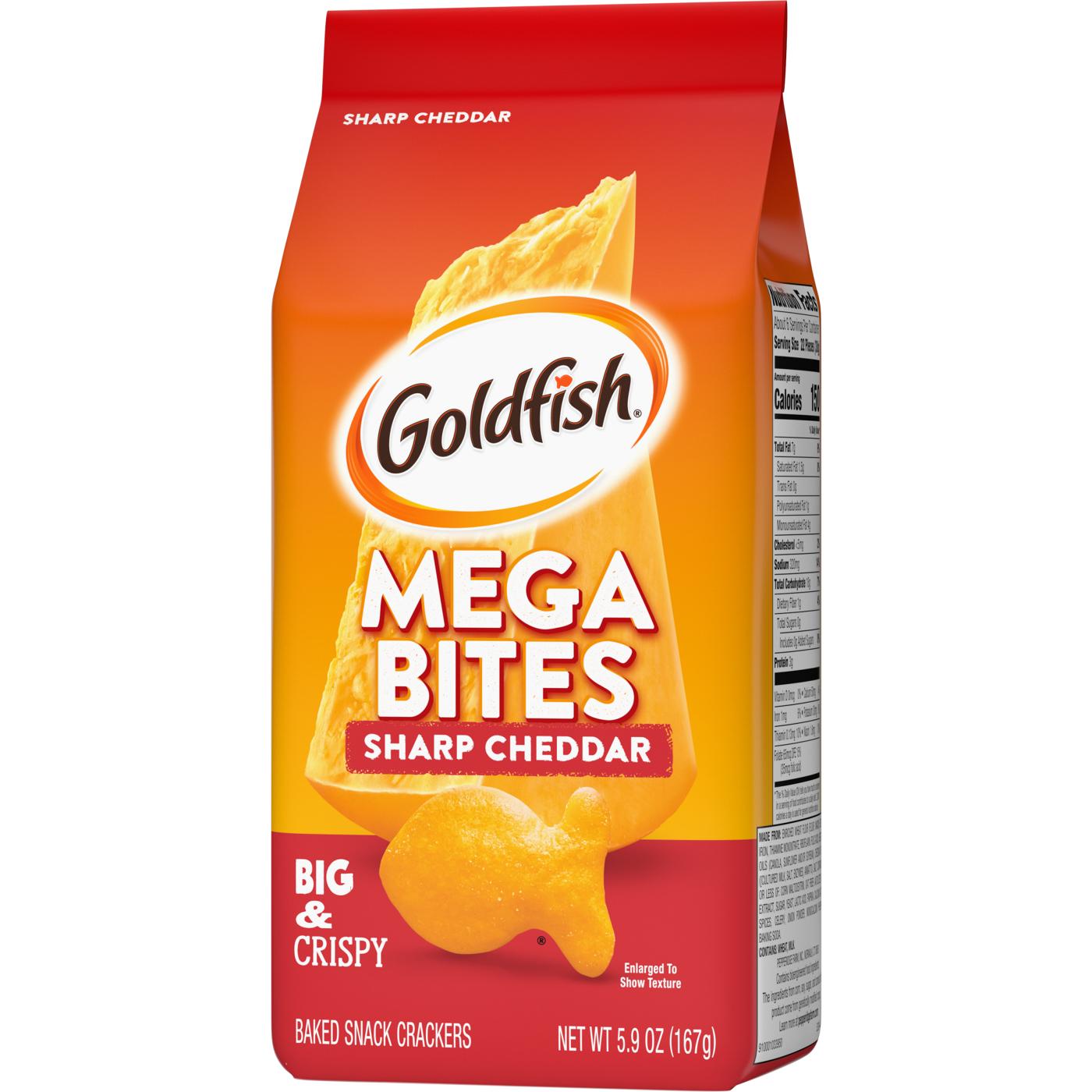 Goldfish Mega Bites Sharp Cheddar Crackers; image 3 of 5