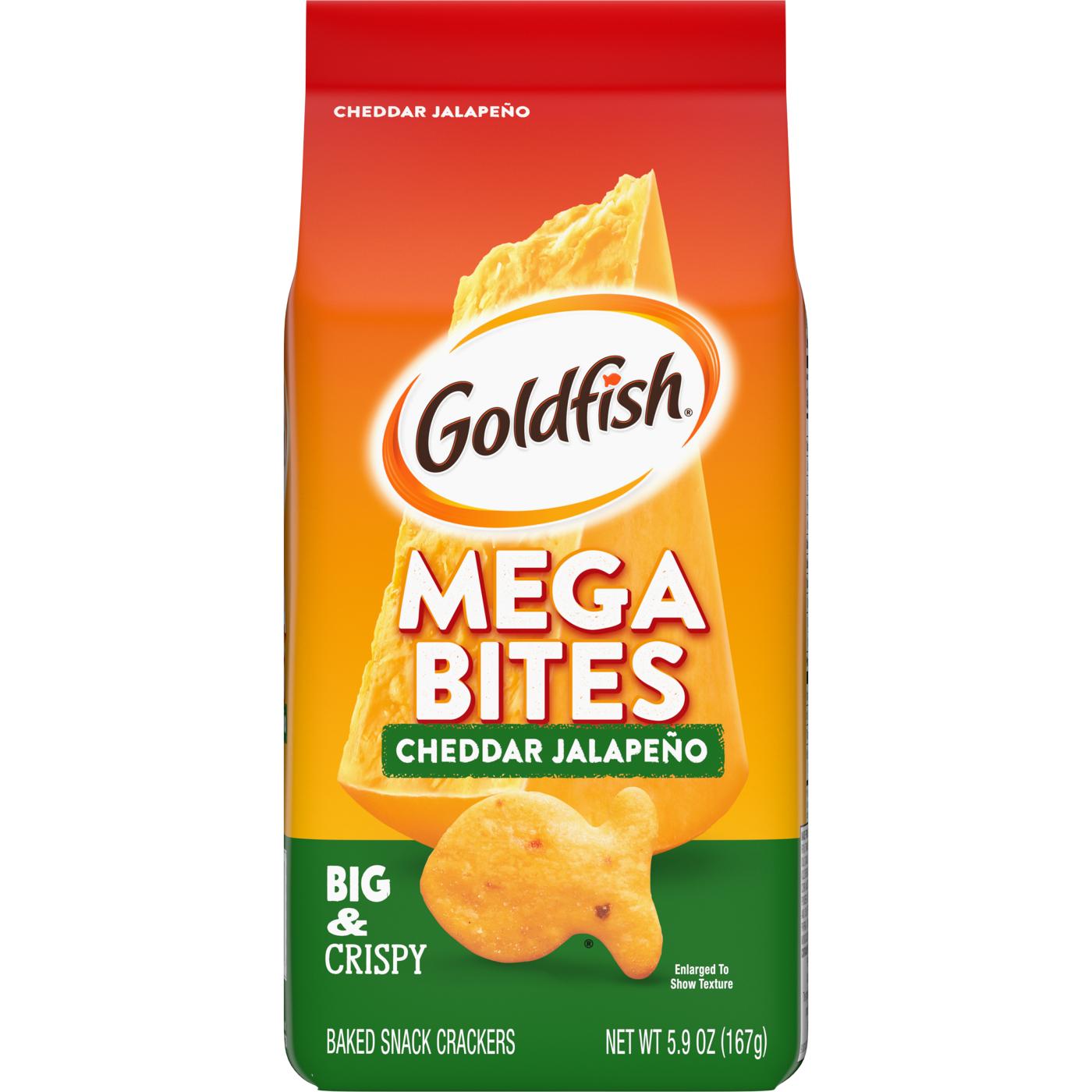 Pepperidge Farm Goldfish Mega Bites Cheddar Jalapeno Crackers; image 1 of 10