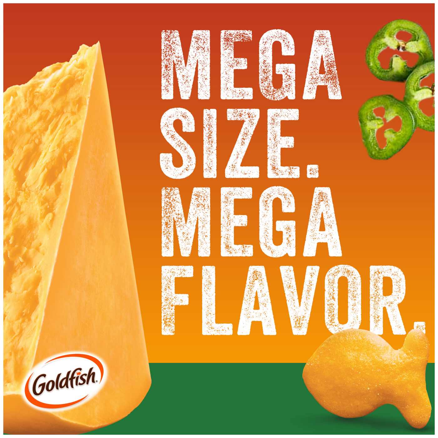 Pepperidge Farm Goldfish Mega Bites Cheddar Jalapeno Crackers; image 8 of 10