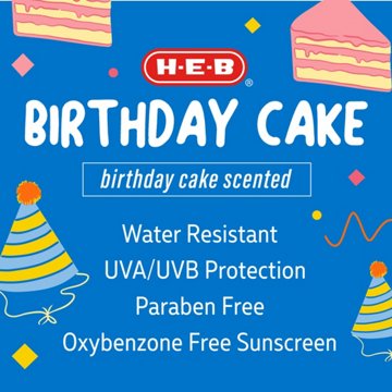 H-E-B SPF 50 Kids Birthday Cake Sunscreen Spray - Oxybenzone Free